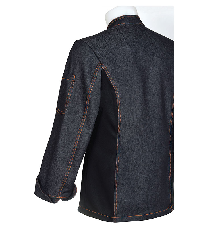 Chaqueta cocina mao tejana costadillo elástico Coolplus botones metalicos - Imagen 2