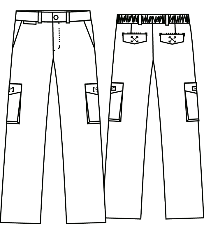 PANTALON multibolsillos industrial blanco unisex - Imagen 2